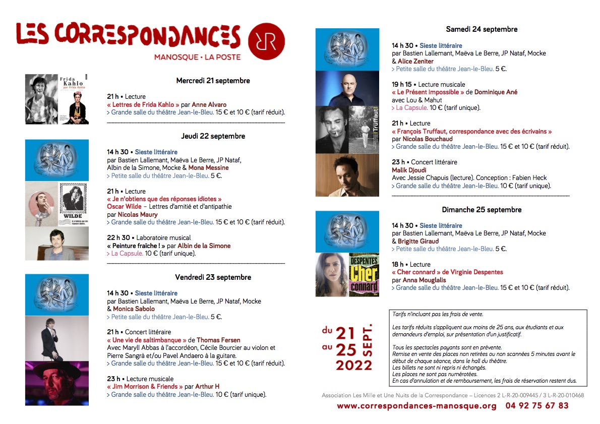 Les Correspondances - Spectacles payants 2022